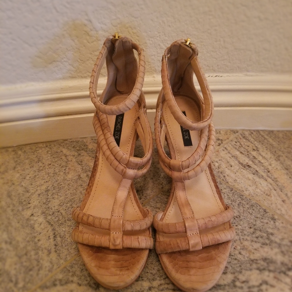 Rachel Zoe Nude Wedge Heels